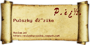Pulszky Őzike névjegykártya